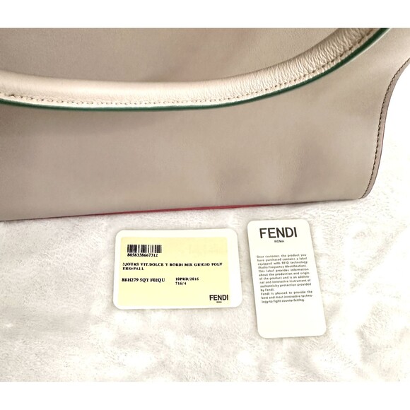 FENDI 3Jours Grey Calfskin Leather Satchel Bag Multicolor Trim Italy $ 2950 - Picture 13 of 16